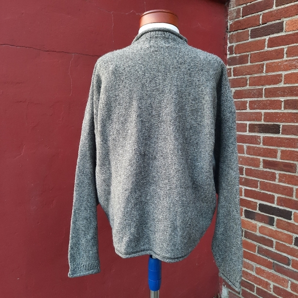 Woolrich Mock Neck Slouchy Drop Shoulder Wool Blend Sweater Gray XL - Picture 4 of 12